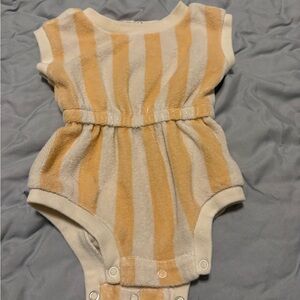 Cat & Jack Orange and Cream Striped Bodysuit
